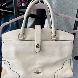 Coach Cream Leather Satchel